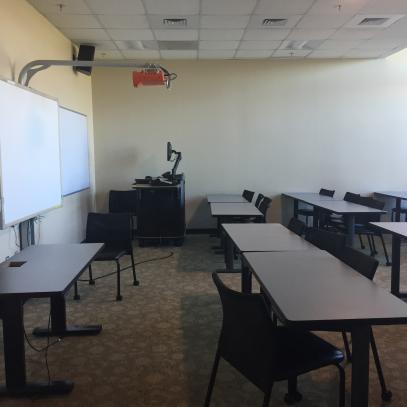 Side view of front of classroom