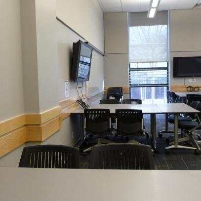 Group tables of 5 with displays at each