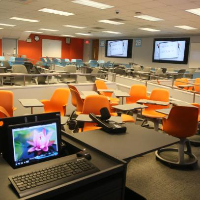 Active learning auditorium view from lectern