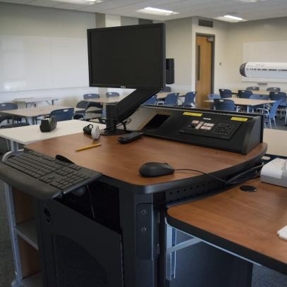 Lectern with monitor and doc cam